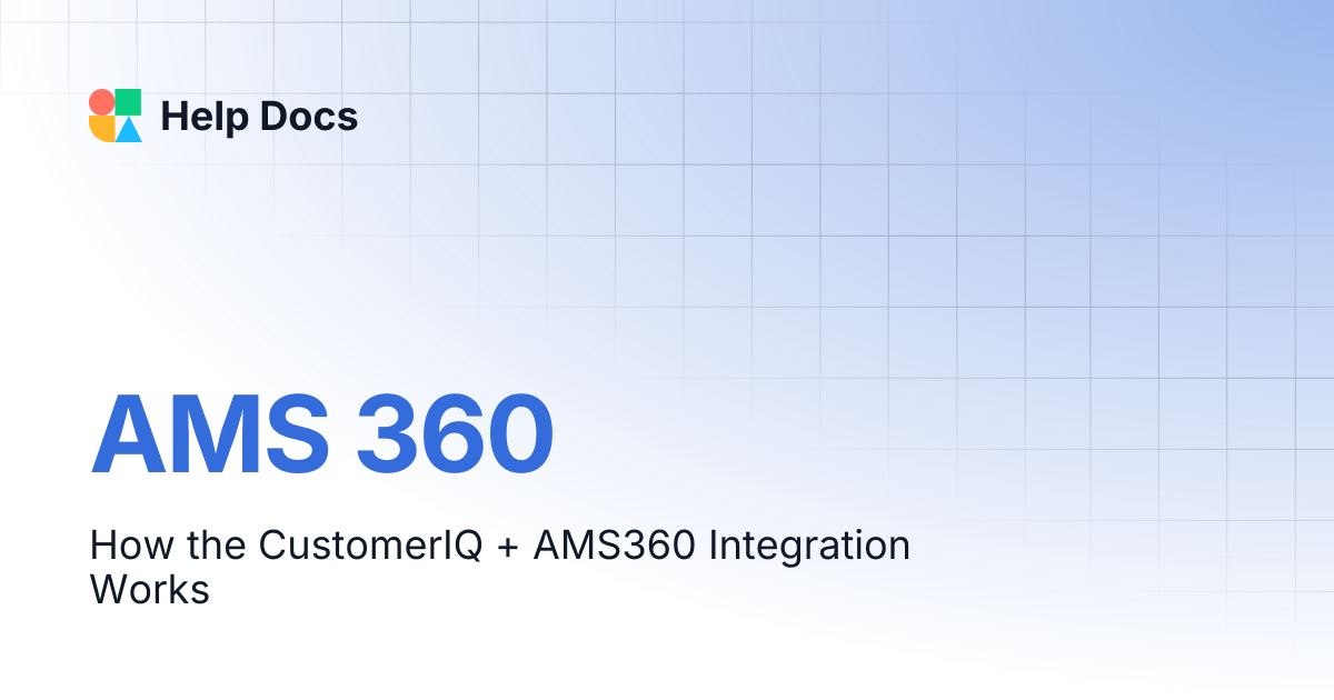 AMS 360 | Help Docs